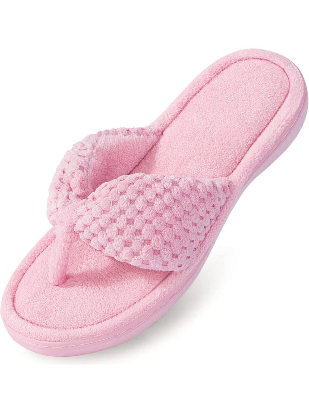 Women's Pink Memory Foam Flip Flop Slippers Adjustable Thong Comfort Casual